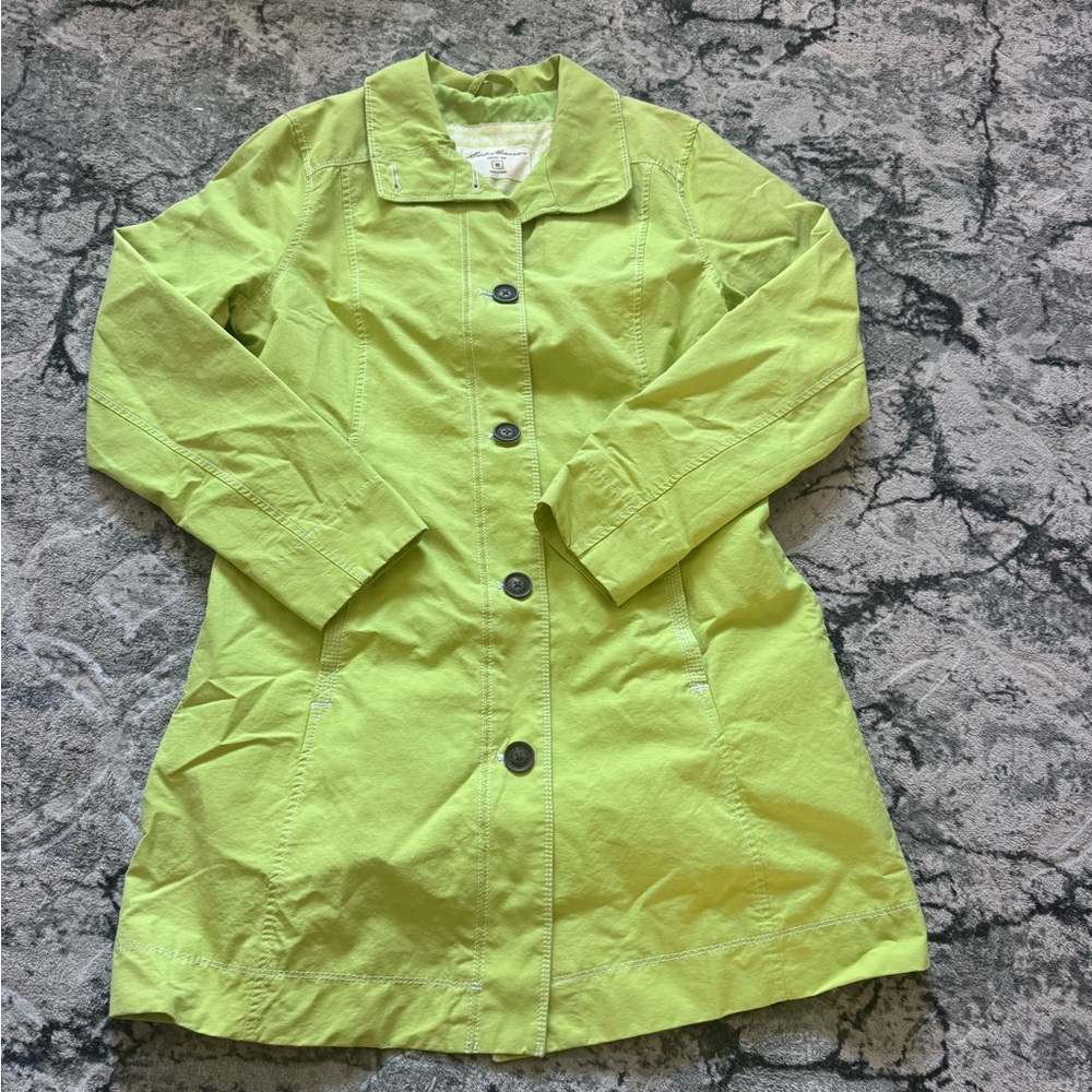 Eddie Bauer Chartreuse Trench Coat